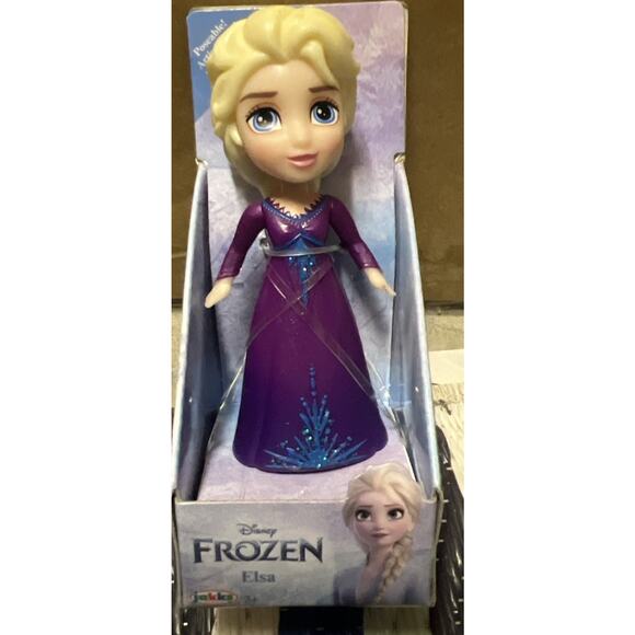 Disney Princess Elsa Purple Dress Mini 3" Posable Doll Frozen New - Picture 2 of 2